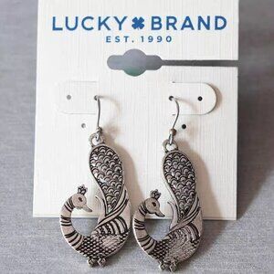 Lucky Brand Peacock Earrings Silver